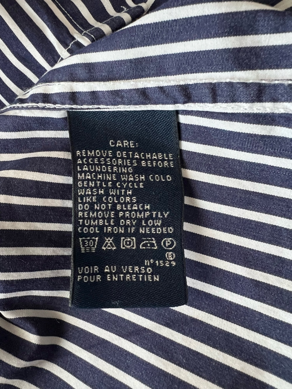 Women’s Ralph Lauren Sport 100% Cotton Navy & White Striped Button-Down Shirt - Picture 3 of 7